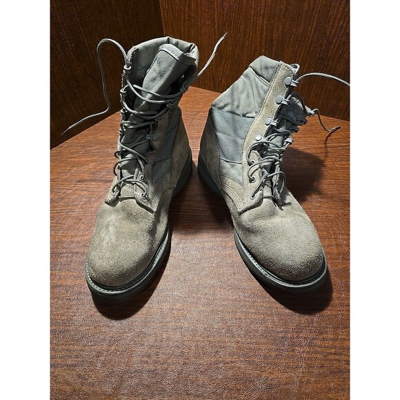 Mondo PT UFCW 8430 Boots Mens 10.5 R Green Suede Steel Toe Military Combat Boots - Picture 1 of 5